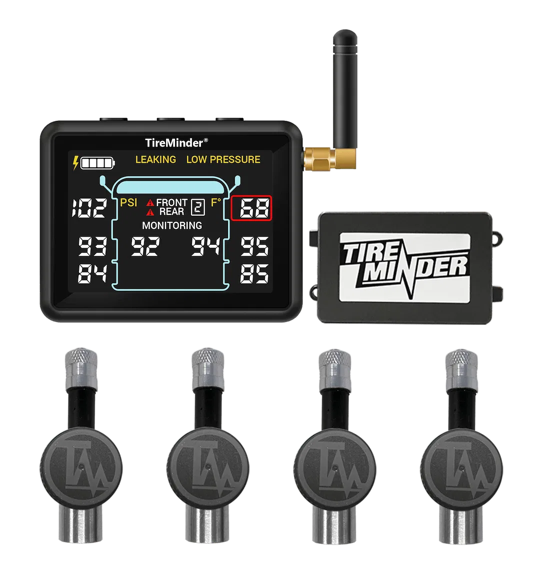TM22163 – VALTERRA LLC Tire Pressure Monitoring System - TPMS, Universal Fit 4 Flow Through Transmitters With 3.15 In...